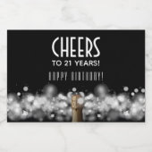 Mousserende wijn op Black Mini Sparkling Wijnetiket (Enkel label)