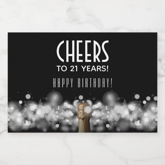 Mousserende wijn op Black Mini Sparkling Wijnetiket (Enkel label)