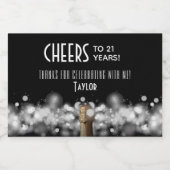 Mousserende wijn op Black Party Favor Mini Sparkling Wijnetiket (Enkel label)