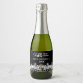 Mousserende wijn op Black Party Favor Mini Sparkling Wijnetiket (Voorkant)