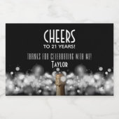 Mousserende Wijn op Zwart Mini Mousserende Wijn La Sparkling Wijnetiket (Enkel label)