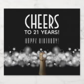 Mousserende wijn op zwart sparkling wijnetiket (Enkel label)