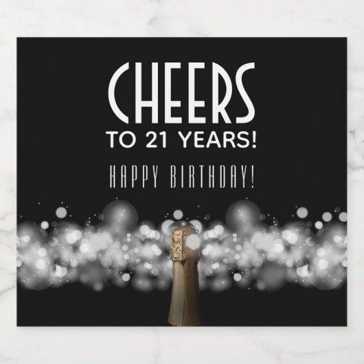 Mousserende wijn op zwart sparkling wijnetiket (Enkel label)