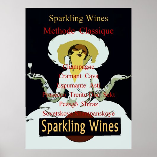 Mousserende wijnen, -Lady Listening Poster (Voorkant)