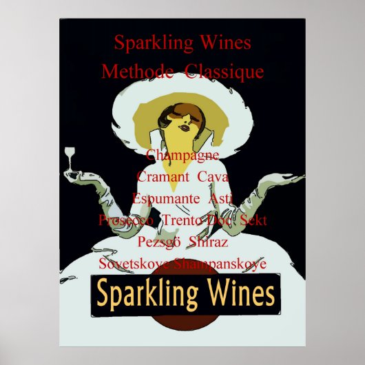 Mousserende wijnen, -Lady Listening Poster (Voorkant)