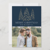 Mousserende winterpine marine Merry Kerstmis 2 Fot Feestdagenkaart (Voorkant)