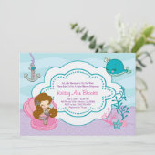 Mousserende Zee Douche Uitnodigen Kaart (Staand voorkant)