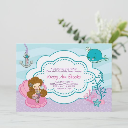 Mousserende Zee Douche Uitnodigen Kaart (Staand voorkant)