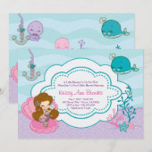 Mousserende Zee Douche Uitnodigen Kaart (Voorkant / Achterkant)