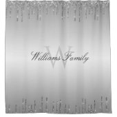 mousserende zilverglitter douchegordijn (Voorkant)