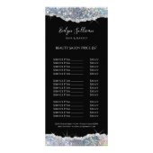 mousserende zilverglitter-kaart voor prijslijst reclamekaart (Voorkant)