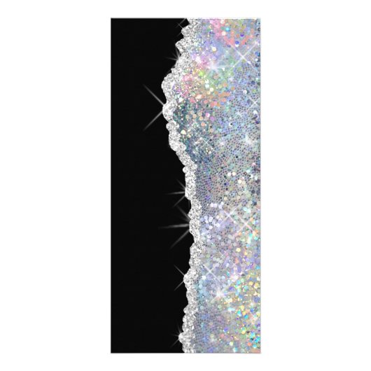 mousserende zilverglitter-kaart voor prijslijst reclamekaart (Achterkant)