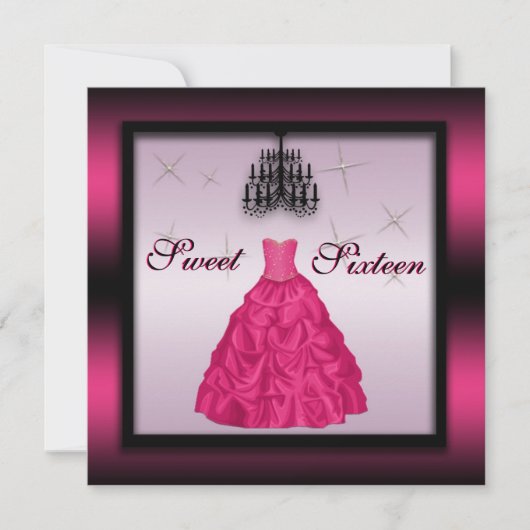 Mousserende zoete sixteen Invite Kaart (Voorkant)