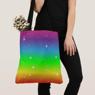 Mousserende zomerregenboog tote bag