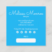 Mousserende zon Charmant Kleurrijke CUSTOM HANG LA Vierkante Visitekaartje (Achterkant)