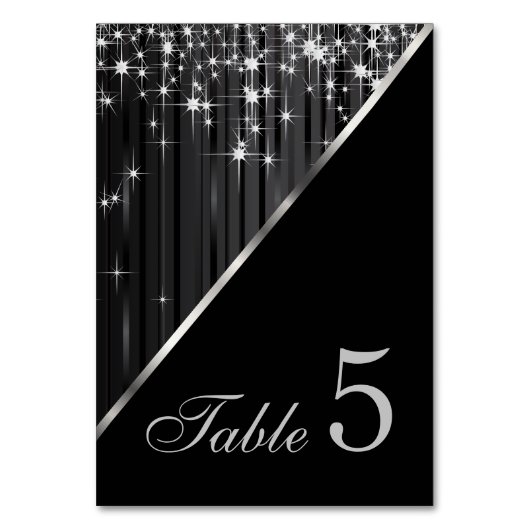 Mousserende zwarte en zilverStar-lampjes Kaart (Achterkant)