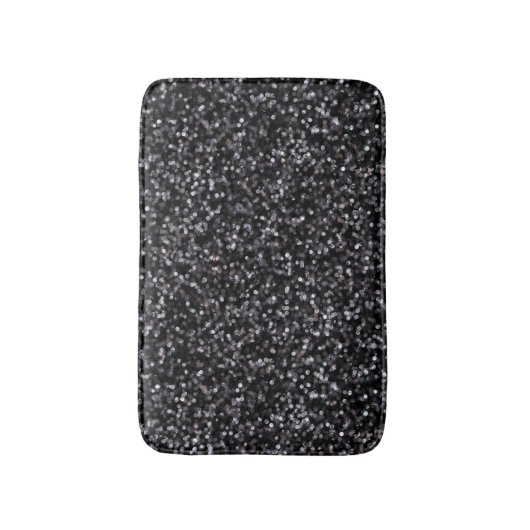 Mousserende zwarte glitter badmat (Voorkant Verticaal)
