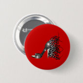 Mousserende zwarte Stiletto op rood Ronde Button 5,7 Cm (Voorkant /achterkant)