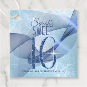 Mousserende Zwemmen zoet Zestien Blauw ID652 Bedankjes Labels (Voorkant)