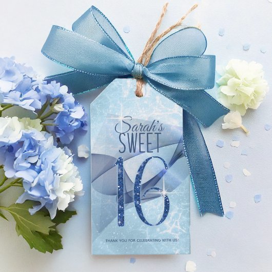 Mousserende Zwemmen zoet Zestien Blauw ID652 Cadeaulabel