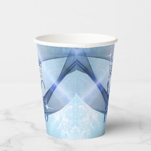 Mousserende Zwemmen zoet Zestien Blauw ID652 Papieren Bekers (Rechts)