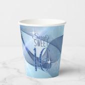 Mousserende Zwemmen zoet Zestien Blauw ID652 Papieren Bekers (Voorkant)