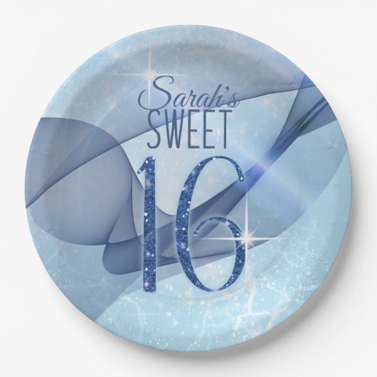 Mousserende Zwemmen zoet Zestien Blauw ID652 Papieren Bordje (Voorkant)