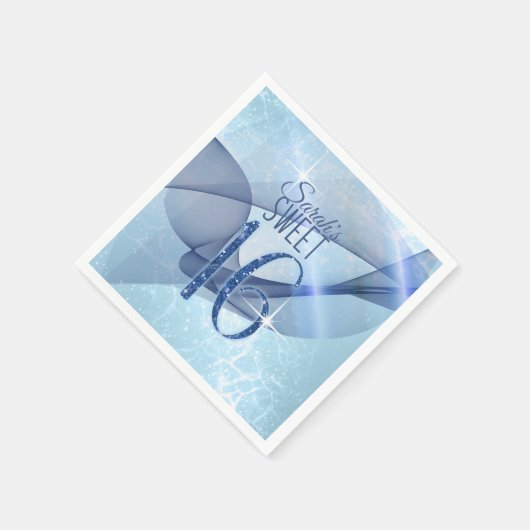 Mousserende Zwemmen zoet Zestien Blauw ID652 Servet (Hoek)