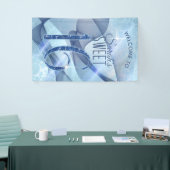 Mousserende Zwemmen zoet Zestien Blauw ID652 Spandoek (Beurs)