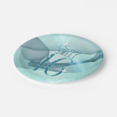 Mousserende Zwemmen zoet Zestien Blauwgroen ID652 Papieren Bordje (Gekanteld)