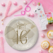Mousserende Zwemmen zoet Zestien Gold ID652 Papieren Bordje (Feest)