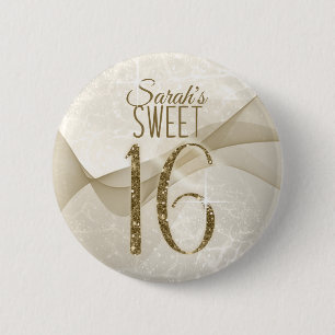 Mousserende Zwemmen zoet Zestien Gold ID652 Ronde Button 5,7 Cm