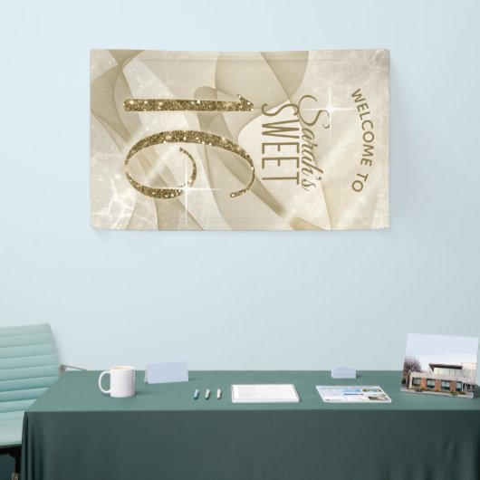 Mousserende Zwemmen zoet Zestien Gold ID652 Spandoek (Beurs)