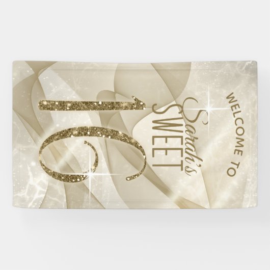 Mousserende Zwemmen zoet Zestien Gold ID652 Spandoek (Horizontaal)