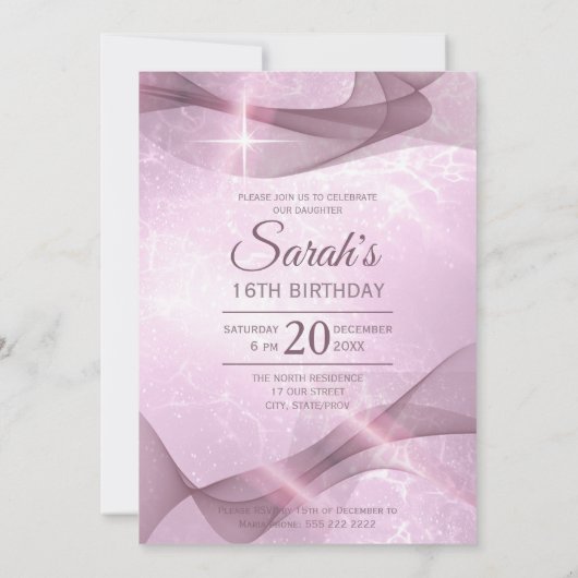 Mousserende Zwemmen zoet Zestien orchidee Roze ID6 Kaart (Achterkant)