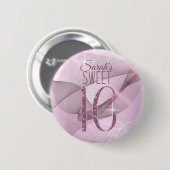 Mousserende Zwemmen zoet Zestien orchidee Roze ID6 Ronde Button 5,7 Cm (Voorkant /achterkant)