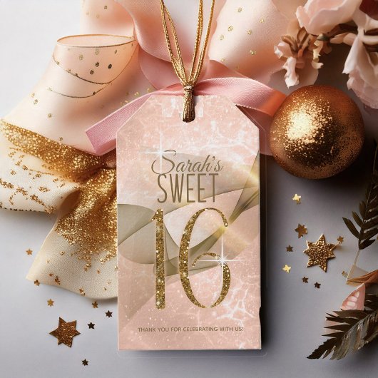 Mousserende Zwemmen zoet Zestien Roos Gold ID652 Cadeaulabel