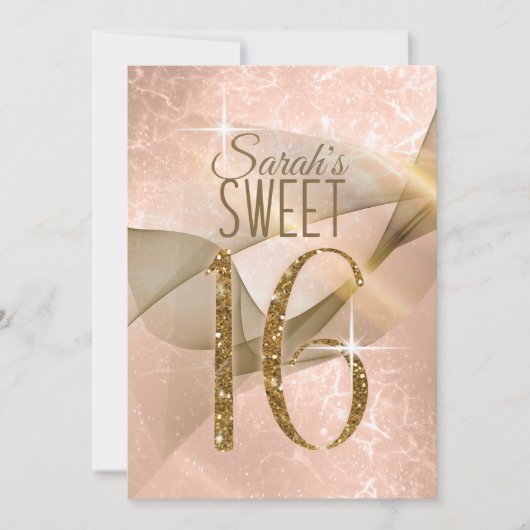 Mousserende Zwemmen zoet Zestien Roos Gold ID652 Kaart (Voorkant)