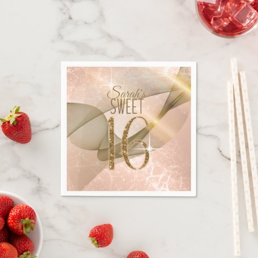 Mousserende Zwemmen zoet Zestien Roos Gold ID652 Servet (Insitu)