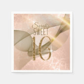 Mousserende Zwemmen zoet Zestien Roos Gold ID652 Servet (Voorkant)