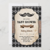Moustache baby shower uitnodigingskaart kaart (Voorkant)