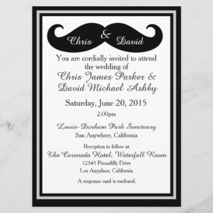 Moustache Gay Wedding Uitnodiging