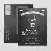 Moustache krijt met banner Briefkaart (Voorkant / Achterkant)