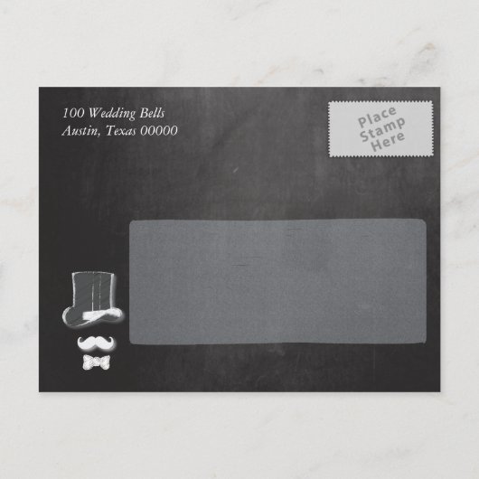 Moustache krijt met banner Briefkaart (Achterkant)