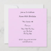 Moustache verjaardagsfeestje uitnodiging roze (Achterkant)