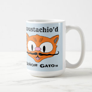 "moustachio'd" Señor Gato handlebar mustache cat Koffiemok