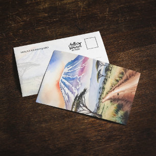 Mout Kilimanjaro Tanzania Waterverf Briefkaart
