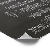 Mouth Harmonica 1900 Patent Art Chalkboard Poster (Hoek)