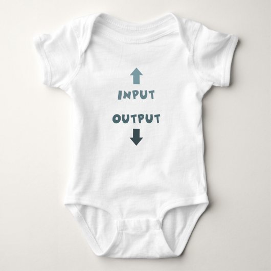 Mouth Input and stomOutput van een baby Romper (Voorkant)