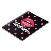 Mouth Lipstick Makeup Beauty Custom Personalized Notitieboek (Linkerzijde)